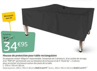 Jardiland Housse de protection pour table rectangulaire offre