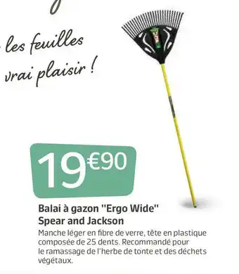 Jardiland Spear and jackson balai à gazon ergo wide offre