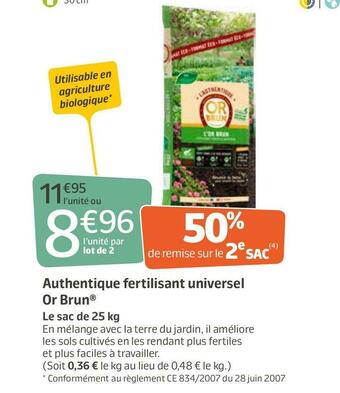 Jardiland Or brun authentique fertilisant universel offre