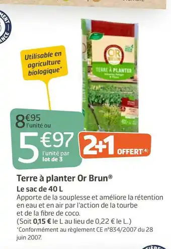 Jardiland Or brun terre à planter offre