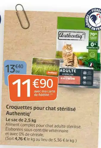 Authentiq' croquettes pour chat stérilisé