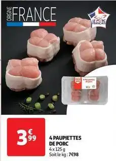 Auchan Supermarché 4 paupiettes de porc offre
