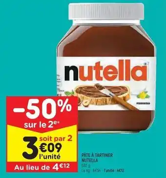 Leader Price Nutella - pâte à tartiner offre