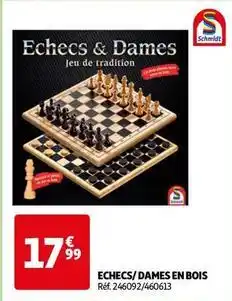 Auchan Schmidt spiele - echecs/dames en bois offre