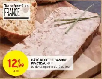 Intermarché Hyper Piveteau - pâté recette basque offre