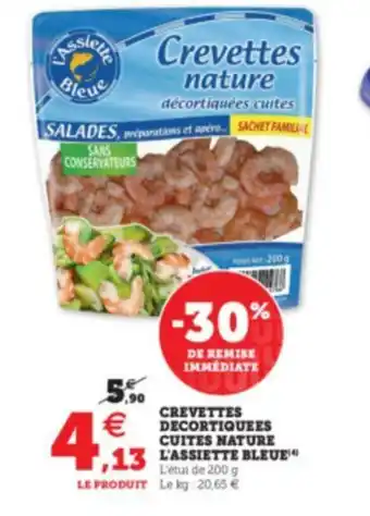 Super U Crevettes Decortiquees Cuites Nature L'Assiette Bleue offre
