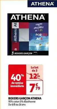 Auchan Athena - boxers garçon offre