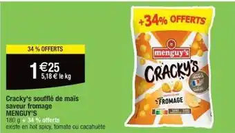 Cora x Carrefour Menguys - cracky souffle de mais saveur fromage offre