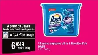 Cora x Carrefour Dash - lessive capsules all in 1 envolle dair offre