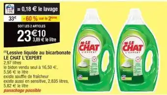 Cora x Carrefour Le chat lexpert - lessive liquide au bicarbonate offre
