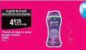 Cora x Carrefour Lenor - parfum de linge en perles bouqeuet mysterer offre