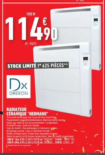 Brico Cash Radiateur Ceramique "Hermano" offre