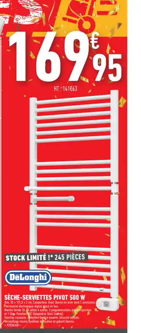 Brico Cash Sèche-Serviettes Pivot 500 W offre