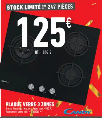 Brico Cash Plaque Verre 3 Zones offre