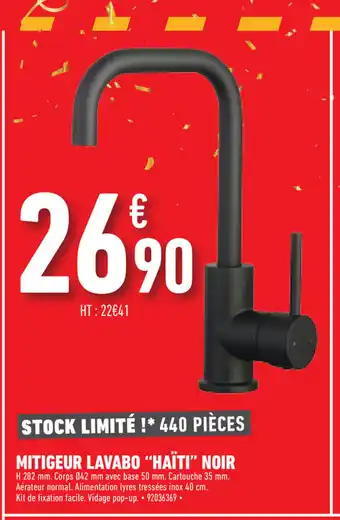 Brico Cash Mitigeur Lavabo "HAITI" Noir offre