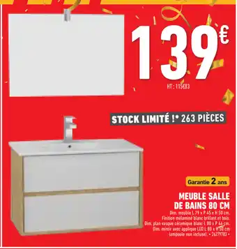 Brico Cash Meuble Salle De Bains 80 CM offre