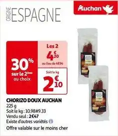 Auchan Auchan - chorizo doux offre