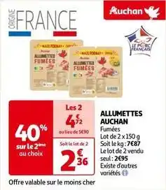 Auchan Auchan - allumettes offre