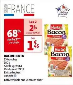 Auchan Herta - bacon offre