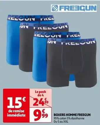 Auchan Freegun - boxers homme offre