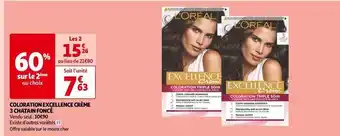Auchan L'oréal - coloration excellence crème 3 chatain foncé offre