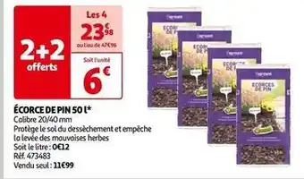Auchan Écorce de pin 50l offre