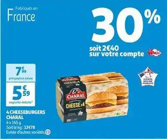 Auchan Charal - 4 cheeseburgers offre