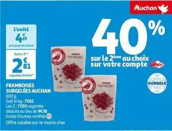 Auchan Auchan - framboises surgelées offre