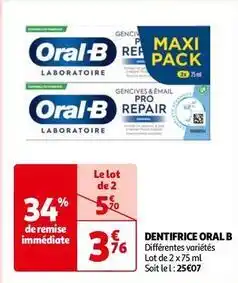 Auchan Oral-b - dentifrice offre