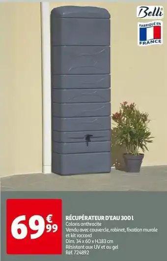 Auchan Belli - récupérateur d'eau 300l offre