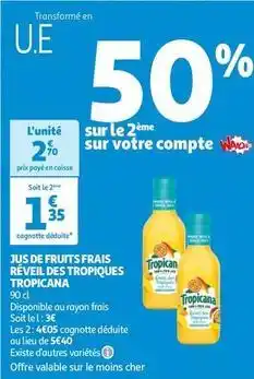 Auchan Tropicana - jus de fruits frais réveil des tropiques offre