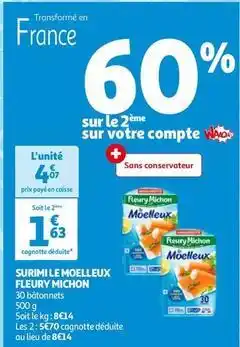 Auchan Fleury michon - surimi le moelleux offre