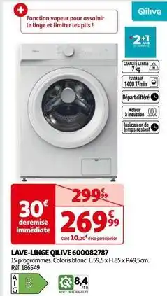 Auchan Qilive - lave-linge 600082787 offre