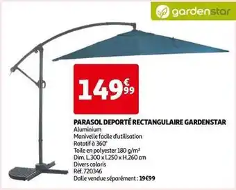 Auchan Gardenstar - parasol deporte rectangulaire offre