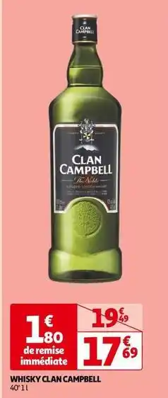 Auchan Clan campbell - whisky offre