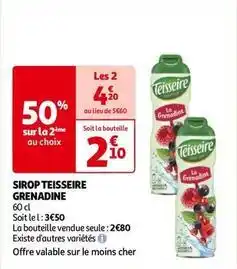 Auchan Teisseire - sirop grenadine offre
