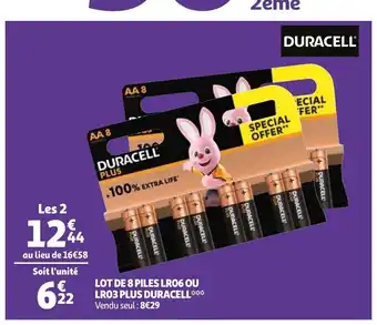 Auchan Lot De 9 Piles Lro6 Ou Lro3 Plus Duracell offre