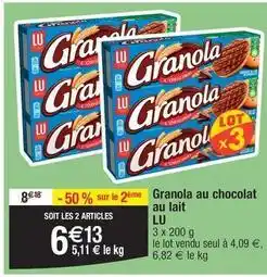 Migros Lu - granola au chocolat au lait offre