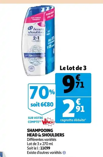 Auchan Shampooing Head & Shoulders offre