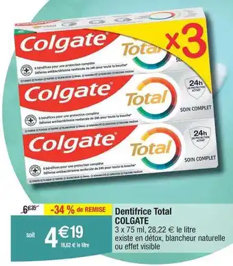 Migros Colgate - dentifrice total offre