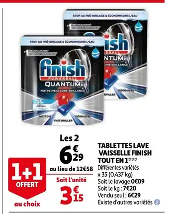 Auchan Tablettes Lave Vaisselle Finish Tout En 1 offre