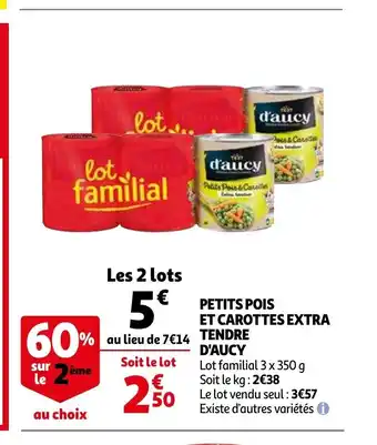 Auchan Petits Pois Et Carottes Extra Tendre D'Aucy offre