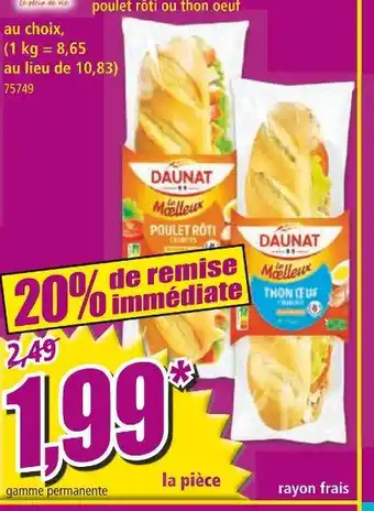 Norma Daunat Sandwich offre