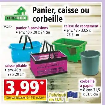 Norma TOPTEX Panier, caisse ou corbeille offre