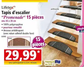 Norma Lifetex Tapis d’escalier Promenade 15 pièces offre