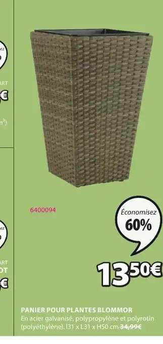 JYSK PANIER POUR PLANTES BLOMMOR offre