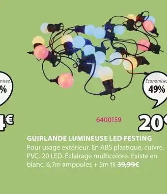 JYSK GUIRLANDE LUMINEUSE LED FESTING offre