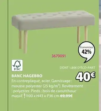 JYSK BANC HAGEBRO offre