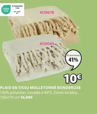 JYSK PLAID EN TISSU MOLLETONNÉ BONDEROSE offre