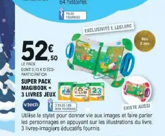E.Leclerc Super Pack Magibook + 3 Livres Jeux offre